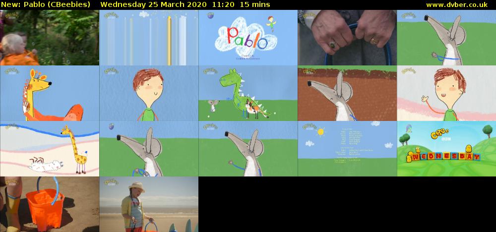 Pablo (CBeebies) Wednesday 25 March 2020 11:20 - 11:35