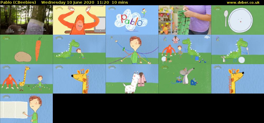 Pablo (CBeebies) Wednesday 10 June 2020 11:20 - 11:30