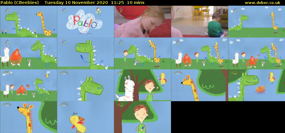 Pablo (CBeebies) Tuesday 10 November 2020 11:25 - 11:35