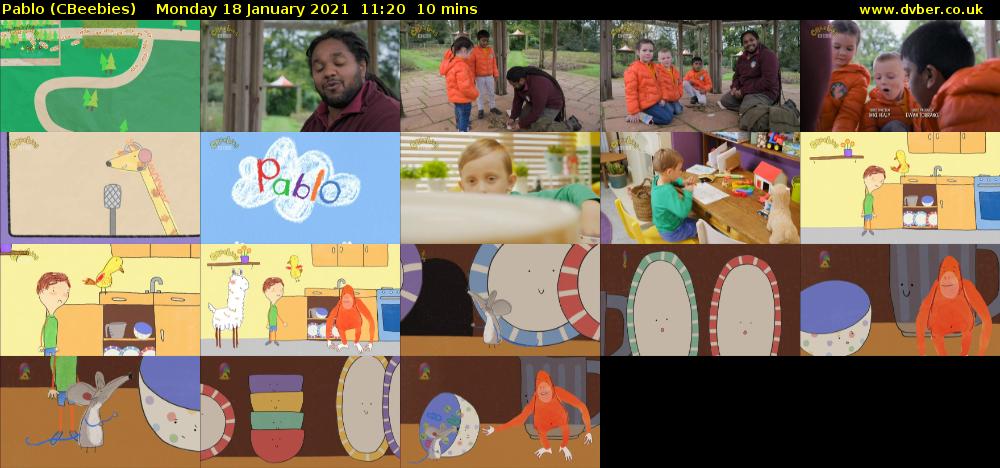 Pablo (CBeebies) Monday 18 January 2021 11:20 - 11:30