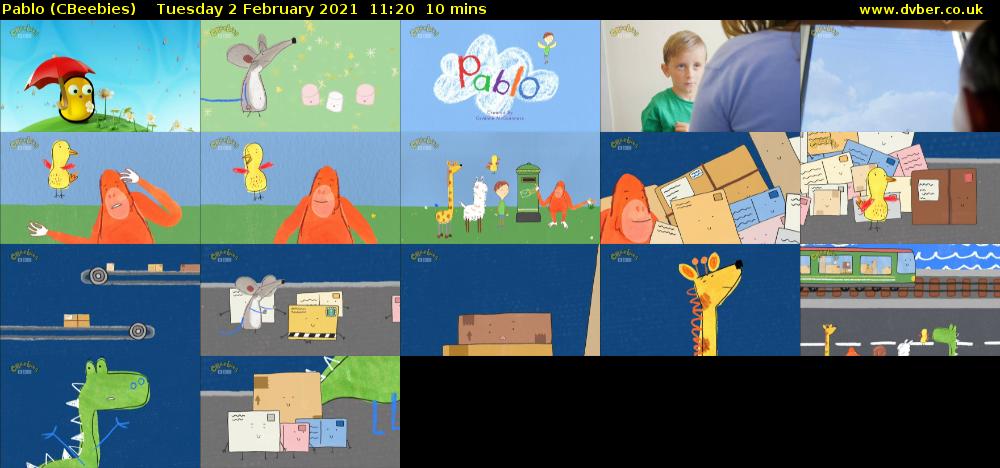 Pablo (CBeebies) Tuesday 2 February 2021 11:20 - 11:30