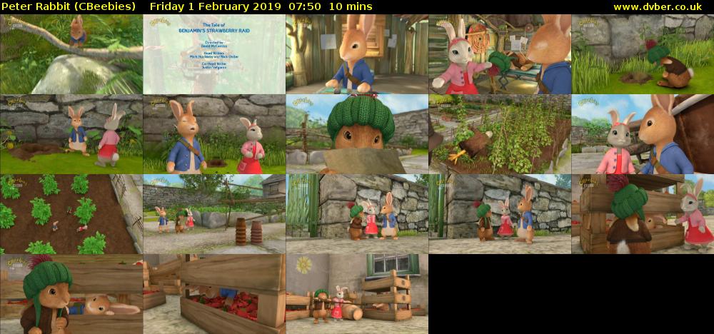 Peter Rabbit (CBeebies) Friday 1 February 2019 07:50 - 08:00