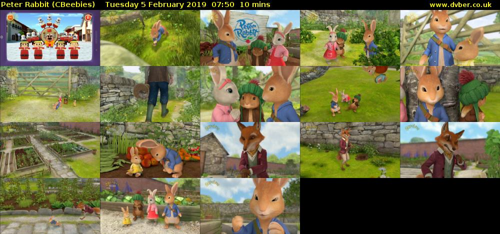 Peter Rabbit (CBeebies) Tuesday 5 February 2019 07:50 - 08:00