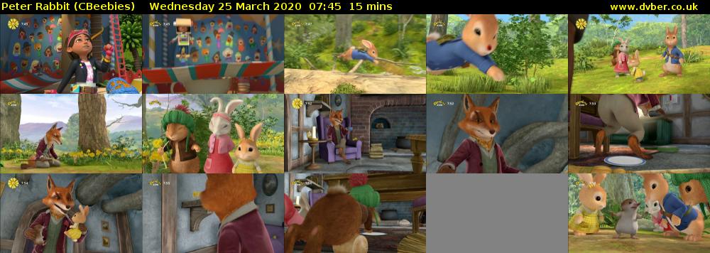 Peter Rabbit (CBeebies) Wednesday 25 March 2020 07:45 - 08:00