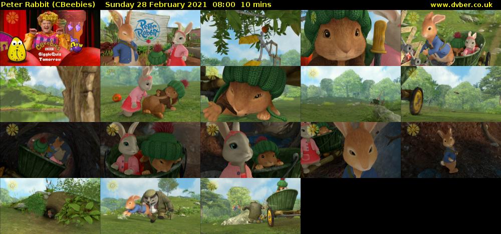 Peter Rabbit (CBeebies) Sunday 28 February 2021 08:00 - 08:10