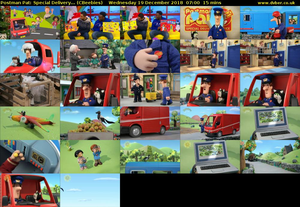 Postman Pat: Special Delivery... (CBeebies) Wednesday 19 December 2018 07:00 - 07:15