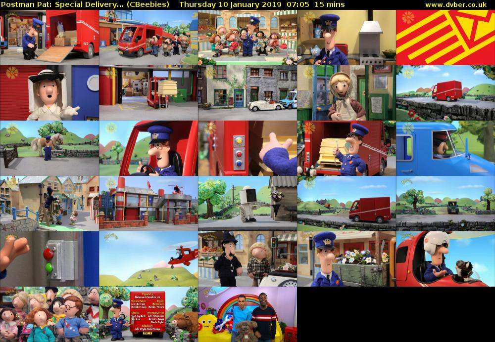 Postman Pat: Special Delivery... (CBeebies) Thursday 10 January 2019 07:05 - 07:20