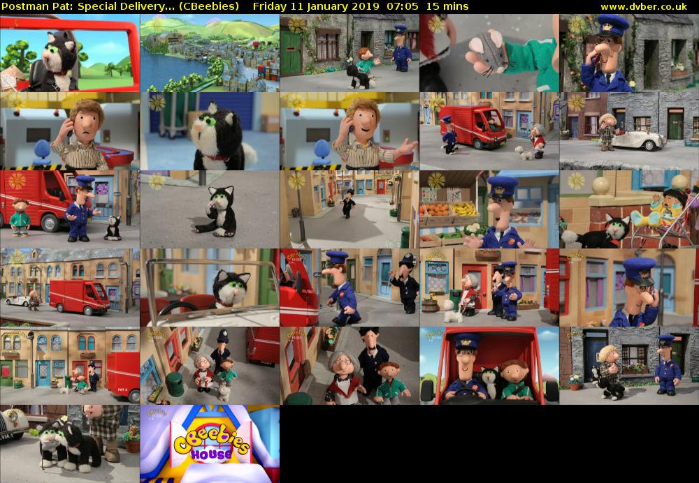 Postman Pat: Special Delivery... (CBeebies) Friday 11 January 2019 07:05 - 07:20
