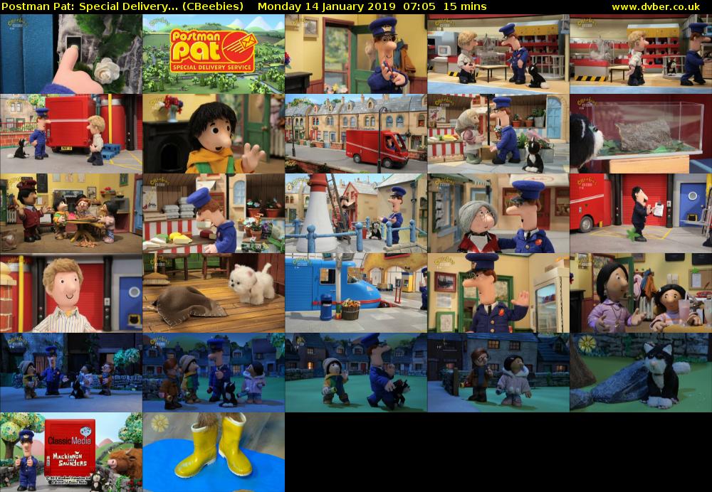 Postman Pat: Special Delivery... (CBeebies) Monday 14 January 2019 07:05 - 07:20
