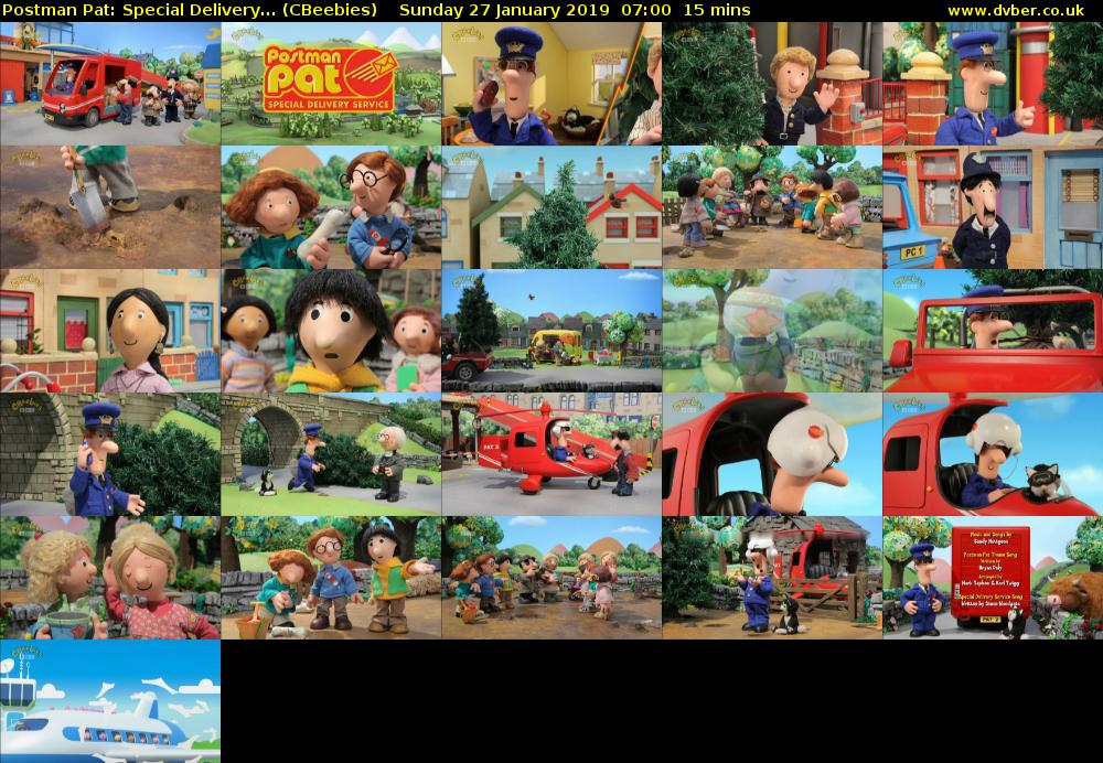Postman Pat: Special Delivery... (CBeebies) Sunday 27 January 2019 07:00 - 07:15