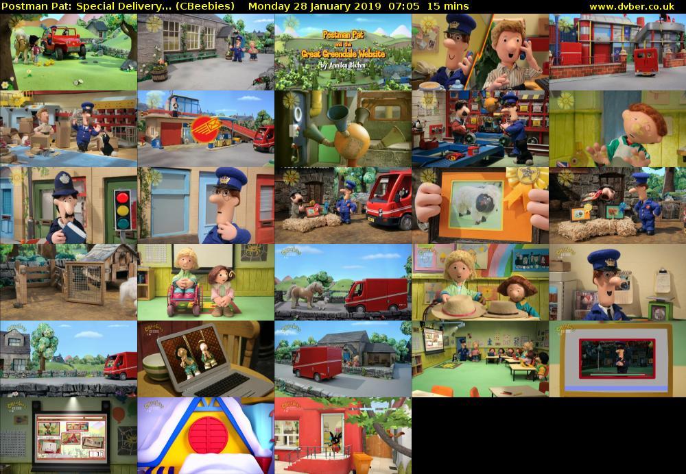 Postman Pat: Special Delivery... (CBeebies) Monday 28 January 2019 07:05 - 07:20