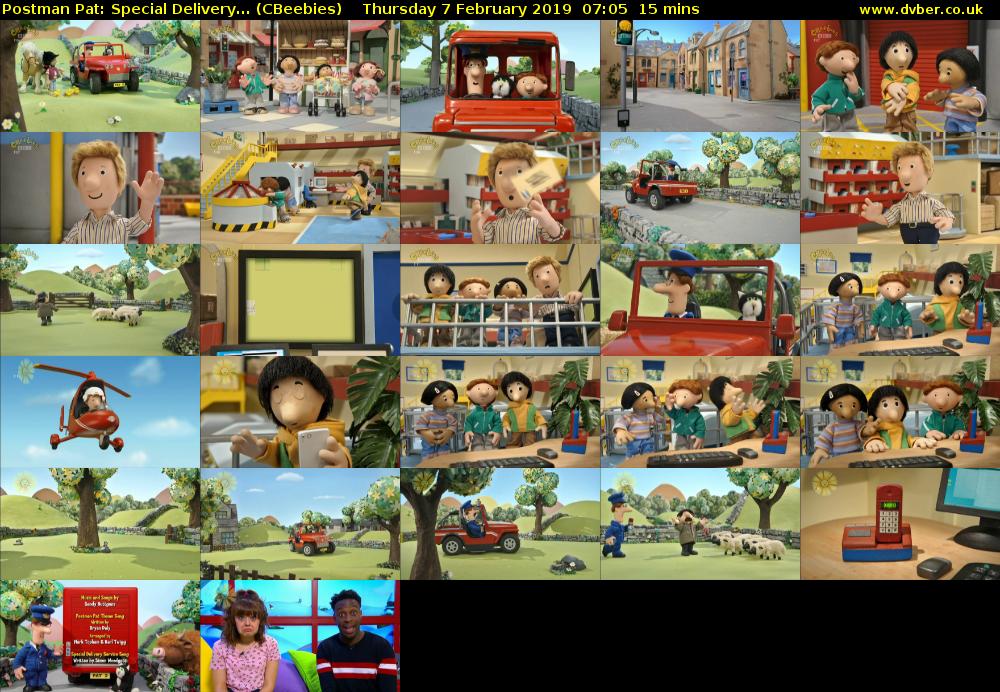 Postman Pat: Special Delivery... (CBeebies) Thursday 7 February 2019 07:05 - 07:20