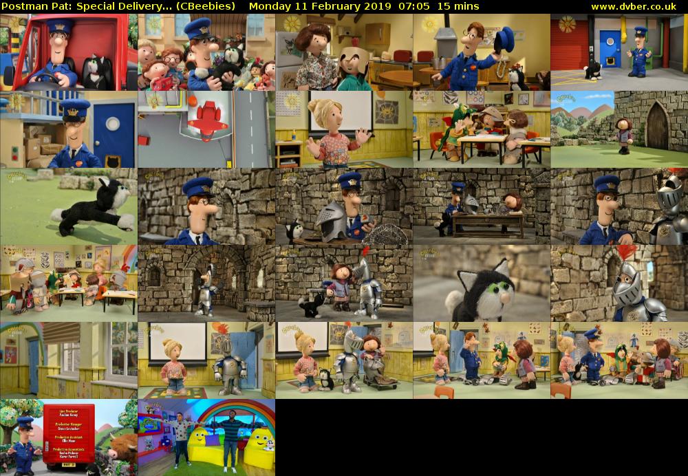 Postman Pat: Special Delivery... (CBeebies) Monday 11 February 2019 07:05 - 07:20
