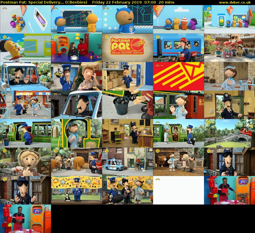 Postman Pat: Special Delivery... (CBeebies) Friday 22 February 2019 07:00 - 07:20