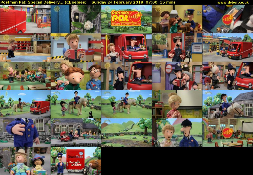 Postman Pat: Special Delivery... (CBeebies) Sunday 24 February 2019 07:00 - 07:15