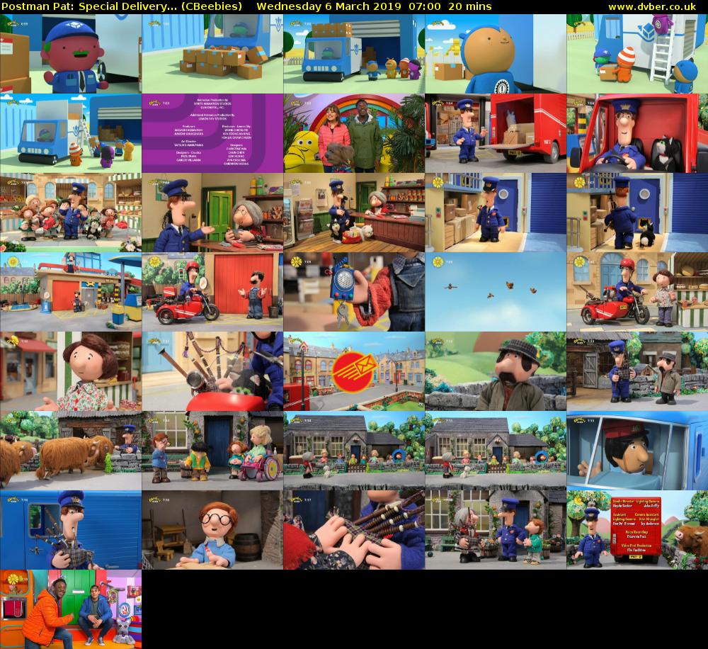 Postman Pat: Special Delivery... (CBeebies) Wednesday 6 March 2019 07:00 - 07:20