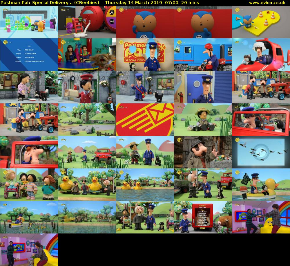 Postman Pat: Special Delivery... (CBeebies) Thursday 14 March 2019 07:00 - 07:20