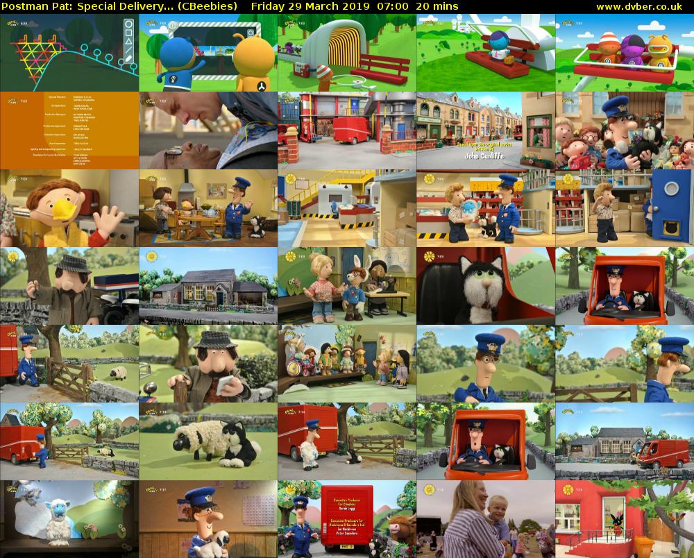 Postman Pat: Special Delivery... (CBeebies) Friday 29 March 2019 07:00 - 07:20