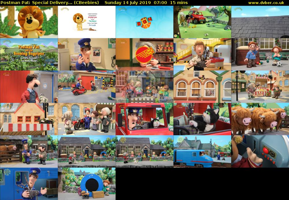 Postman Pat: Special Delivery... (CBeebies) Sunday 14 July 2019 07:00 - 07:15