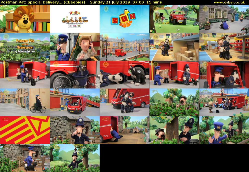 Postman Pat: Special Delivery... (CBeebies) Sunday 21 July 2019 07:00 - 07:15