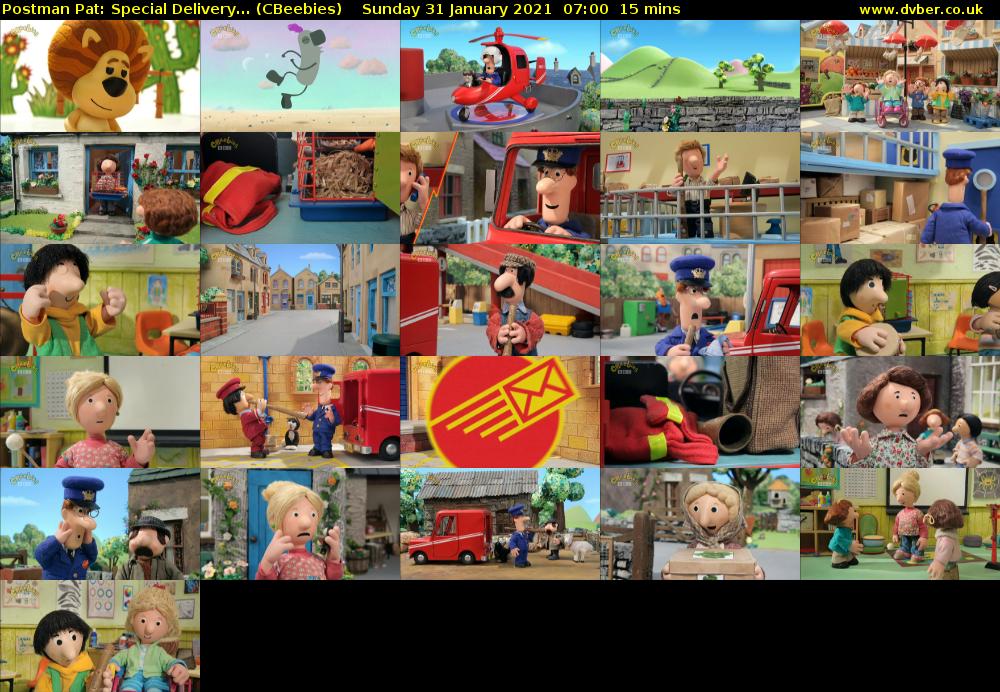 Postman Pat: Special Delivery... (CBeebies) Sunday 31 January 2021 07:00 - 07:15