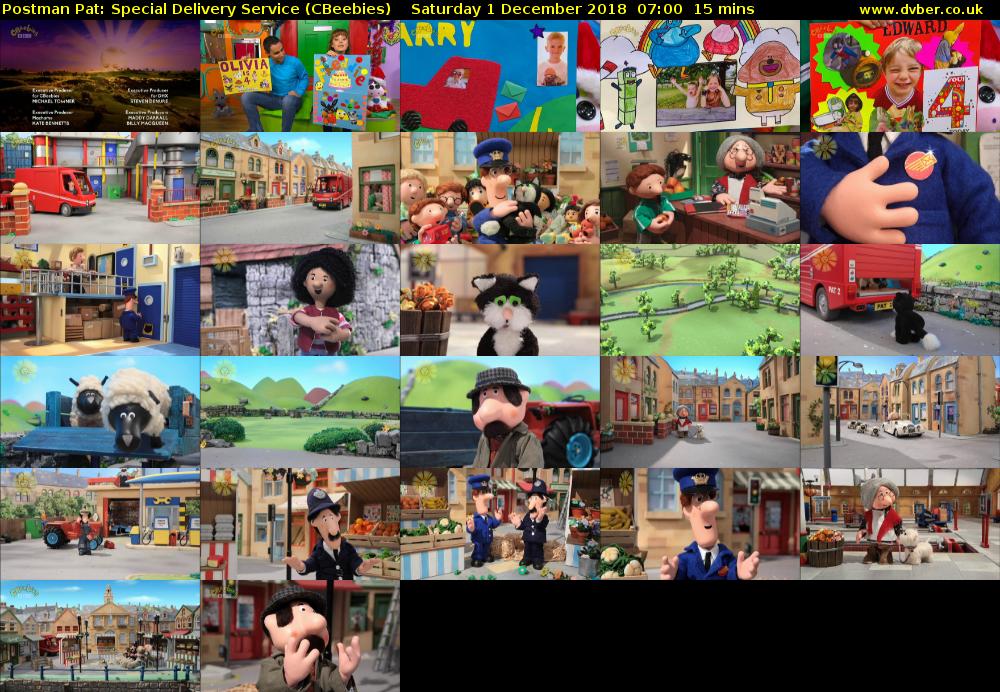 Postman Pat: Special Delivery Service (CBeebies) Saturday 1 December 2018 07:00 - 07:15