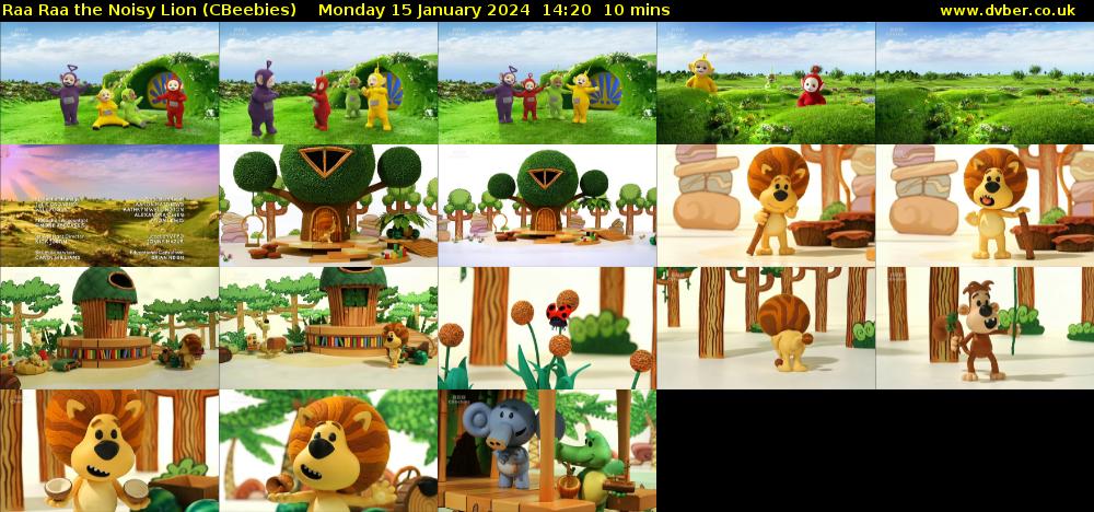 Raa Raa the Noisy Lion (CBeebies) Monday 15 January 2024 14:20 - 14:30
