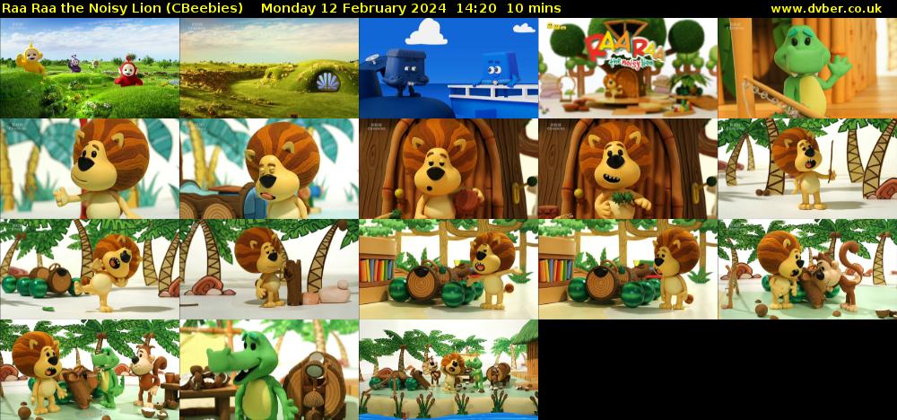 Raa Raa the Noisy Lion (CBeebies) Monday 12 February 2024 14:20 - 14:30