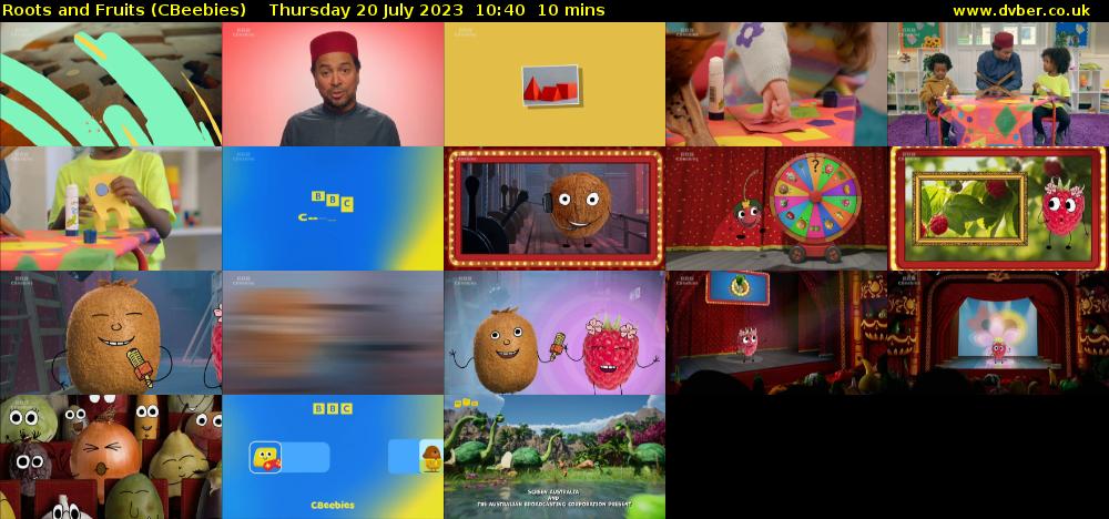Roots and Fruits (CBeebies) Thursday 20 July 2023 10:40 - 10:50