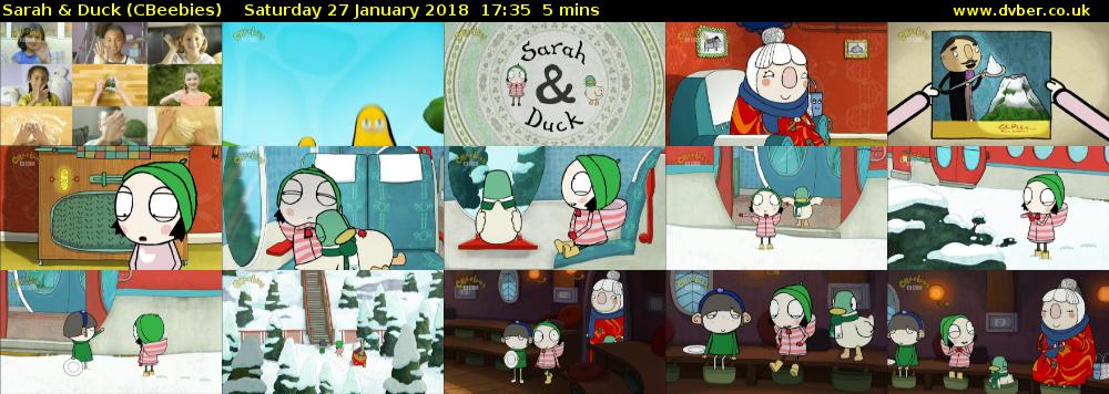 Sarah & Duck (CBeebies) Saturday 27 January 2018 17:35 - 17:40