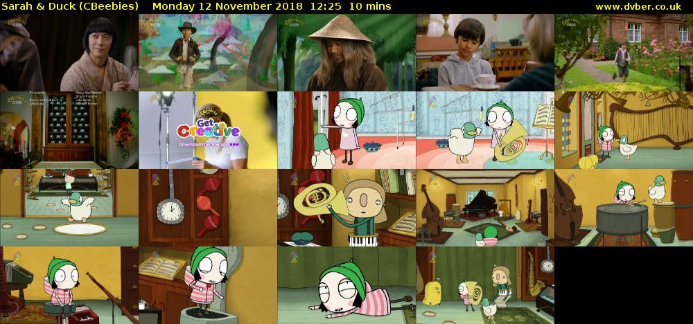 Sarah & Duck (CBeebies) Monday 12 November 2018 12:25 - 12:35