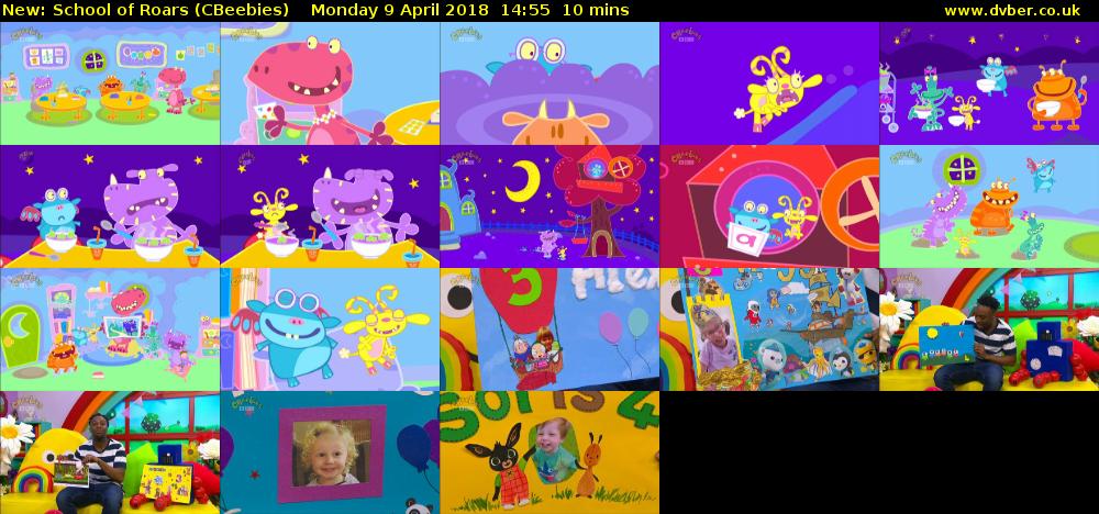 School of Roars (CBeebies) Monday 9 April 2018 15:55 - 16:05