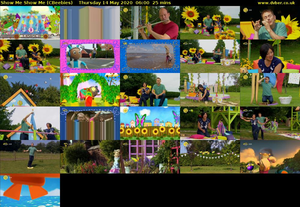 Show Me Show Me (CBeebies) Thursday 14 May 2020 06:00 - 06:25