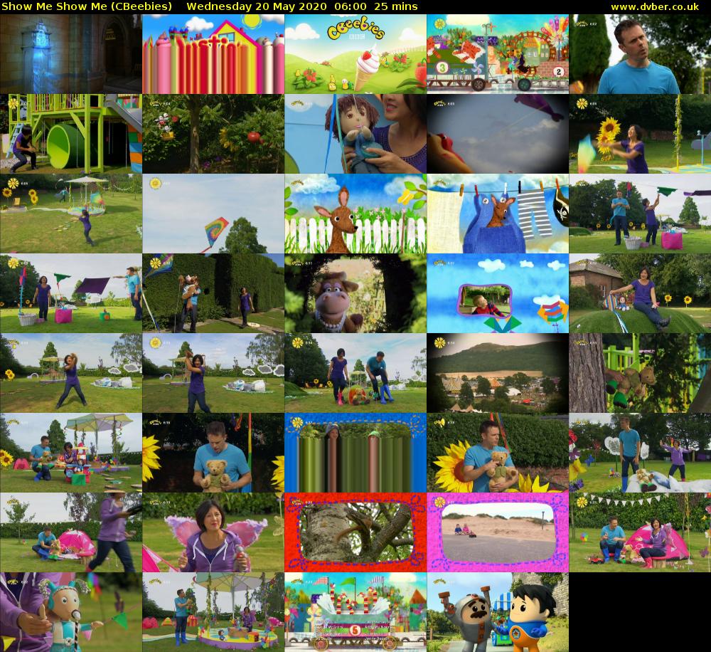 Show Me Show Me (CBeebies) Wednesday 20 May 2020 06:00 - 06:25
