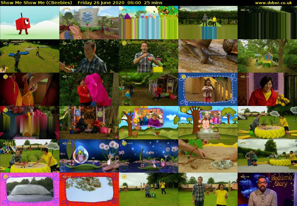 Show Me Show Me (CBeebies) Friday 26 June 2020 06:00 - 06:25