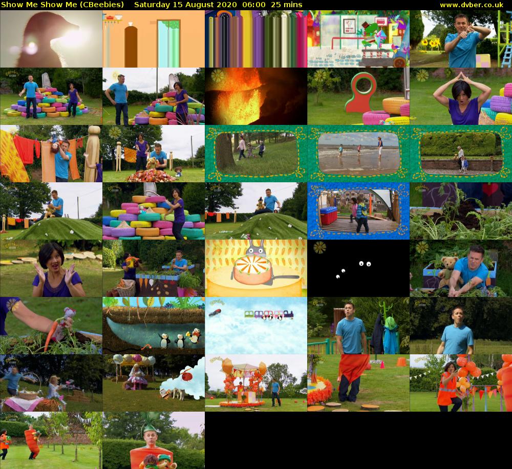 Show Me Show Me (CBeebies) Saturday 15 August 2020 06:00 - 06:25