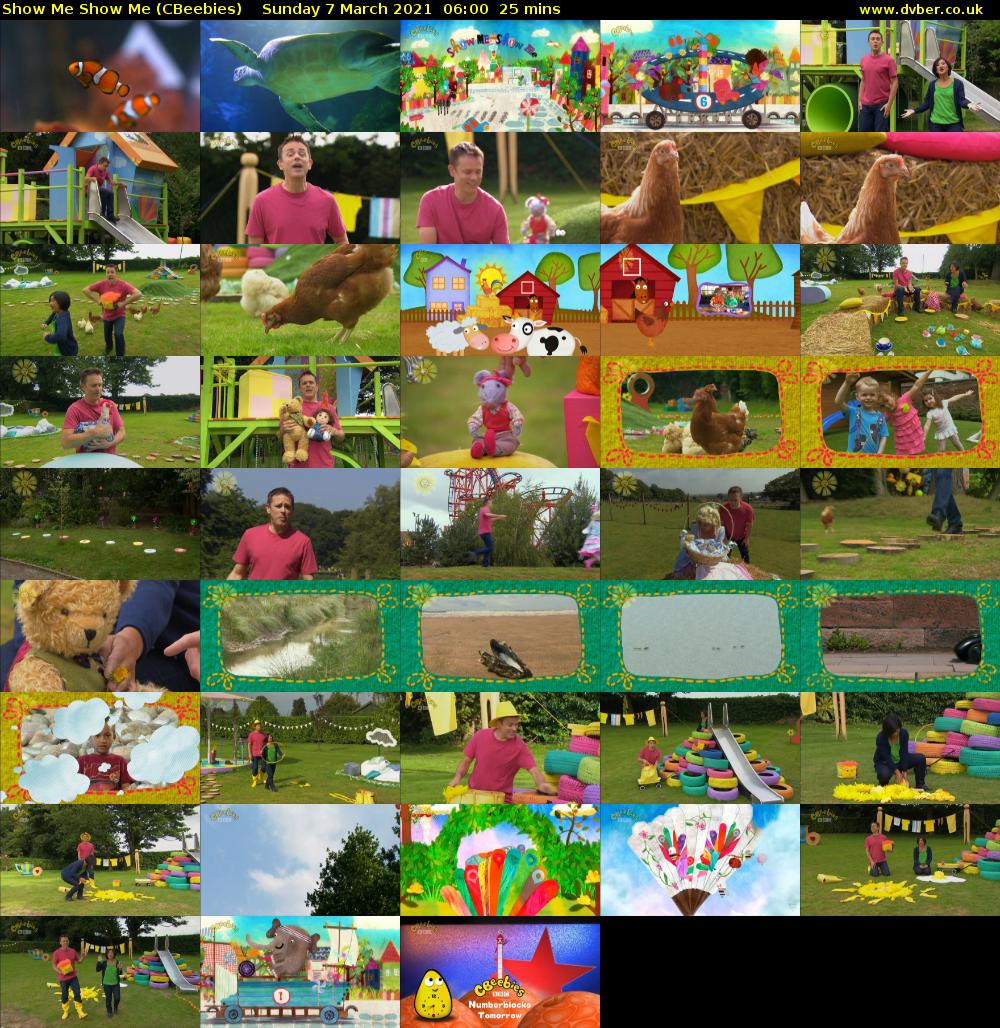 Show Me Show Me (CBeebies) Sunday 7 March 2021 06:00 - 06:25