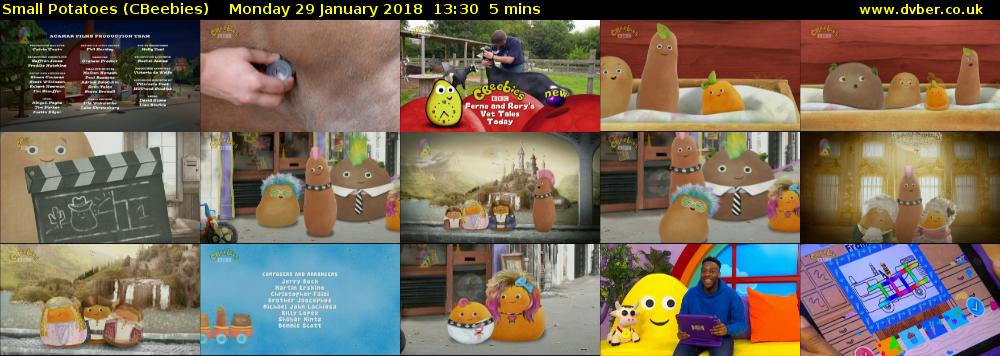 Small Potatoes (CBeebies) Monday 29 January 2018 13:30 - 13:35