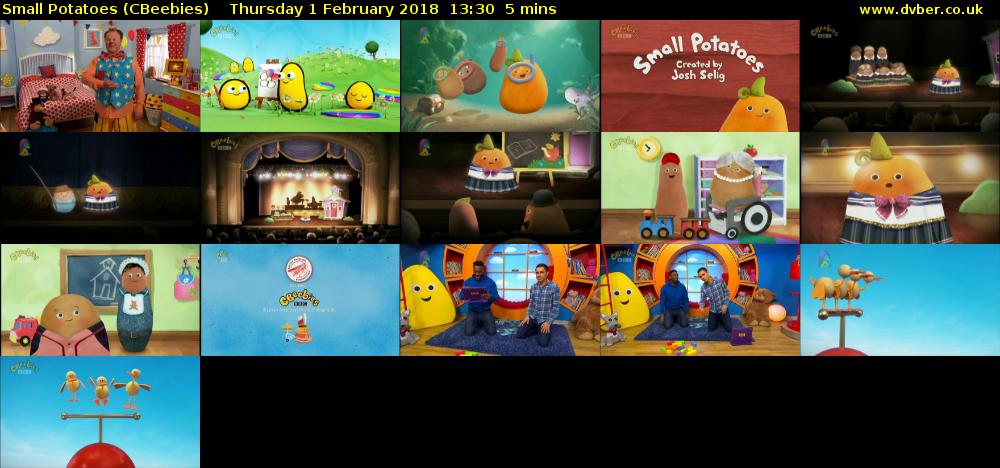 Small Potatoes (CBeebies) Thursday 1 February 2018 13:30 - 13:35