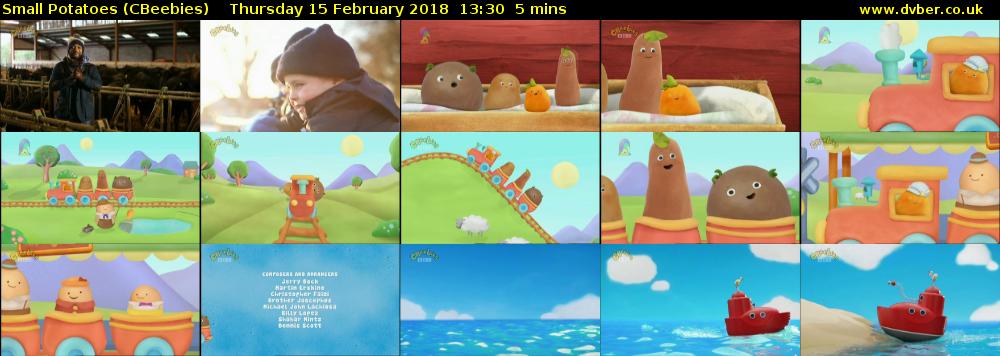 Small Potatoes (CBeebies) Thursday 15 February 2018 13:30 - 13:35