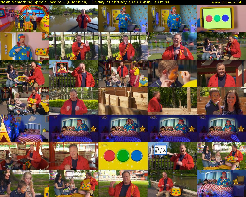 Something Special: We're... (CBeebies) Friday 7 February 2020 09:45 - 10:05