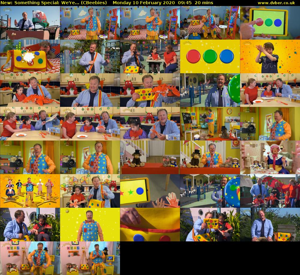 Something Special: We're... (CBeebies) Monday 10 February 2020 09:45 - 10:05
