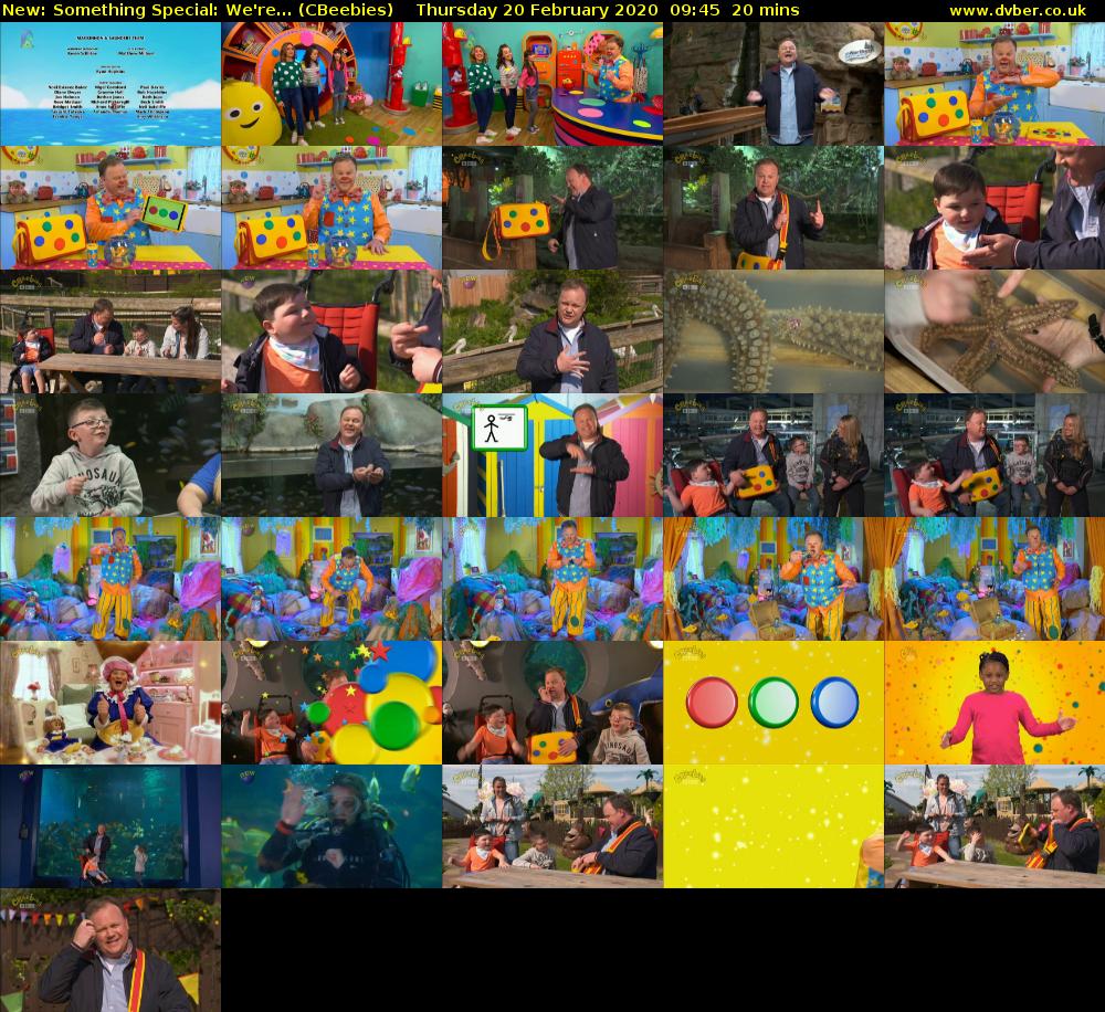 Something Special: We're... (CBeebies) Thursday 20 February 2020 09:45 - 10:05
