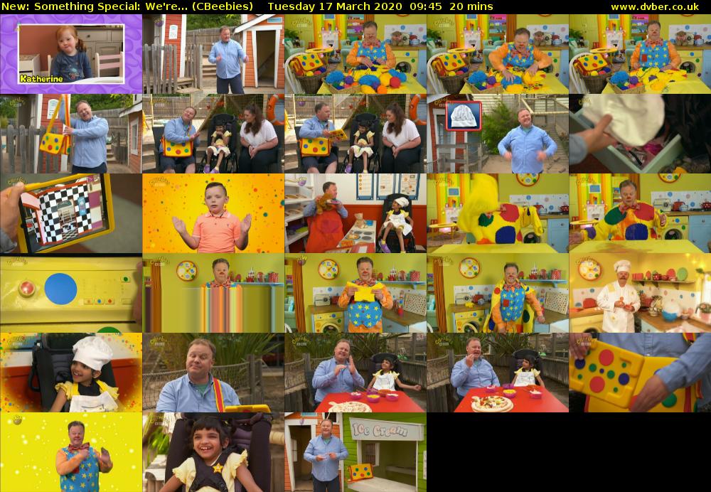 Something Special: We're... (CBeebies) Tuesday 17 March 2020 09:45 - 10:05