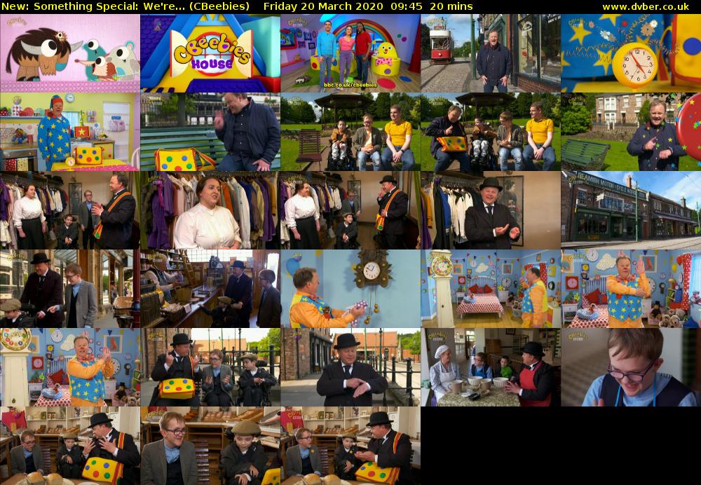 Something Special: We're... (CBeebies) Friday 20 March 2020 09:45 - 10:05