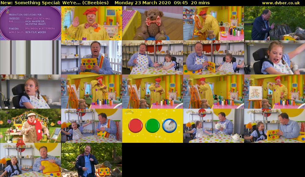 Something Special: We're... (CBeebies) Monday 23 March 2020 09:45 - 10:05