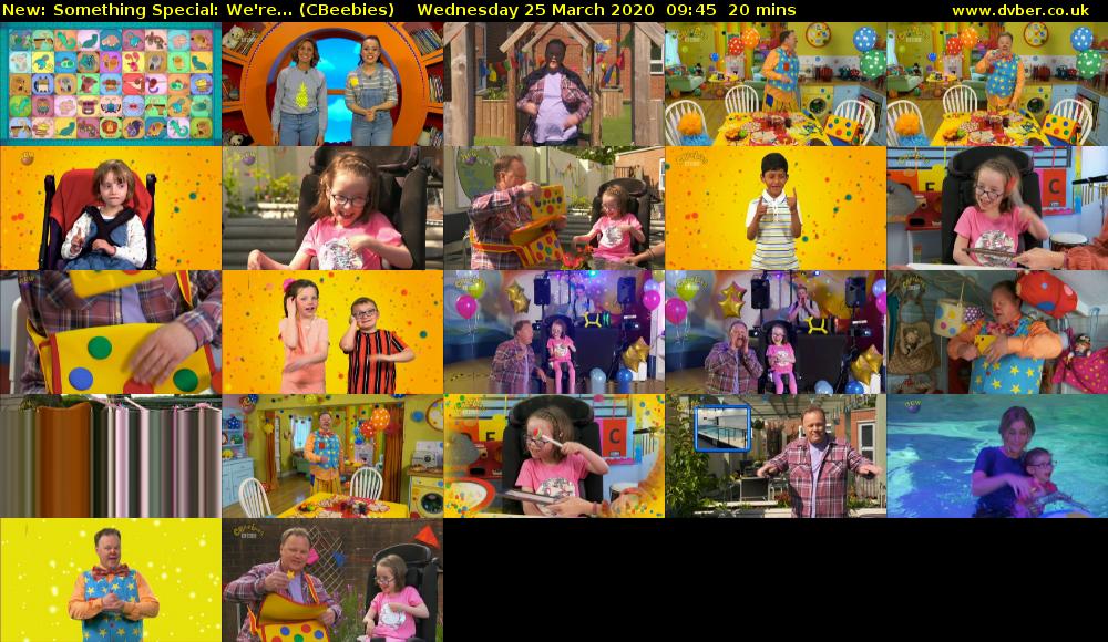 Something Special: We're... (CBeebies) Wednesday 25 March 2020 09:45 - 10:05