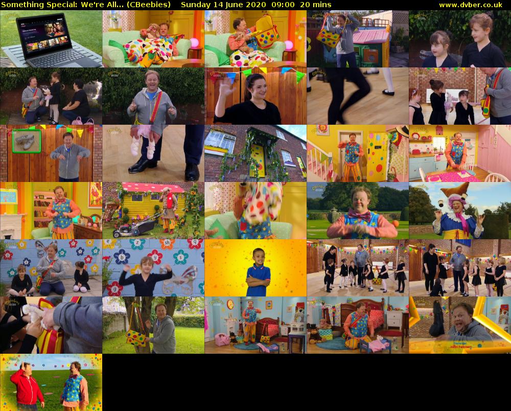 Something Special: We're All... (CBeebies) Sunday 14 June 2020 09:00 - 09:20