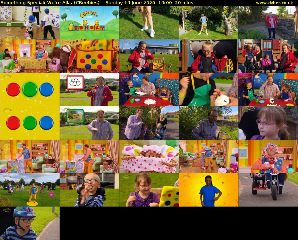 Something Special: We're All... (CBeebies) Sunday 14 June 2020 14:00 - 14:20
