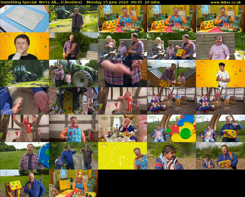 Something Special: We're All... (CBeebies) Monday 15 June 2020 09:45 - 10:05